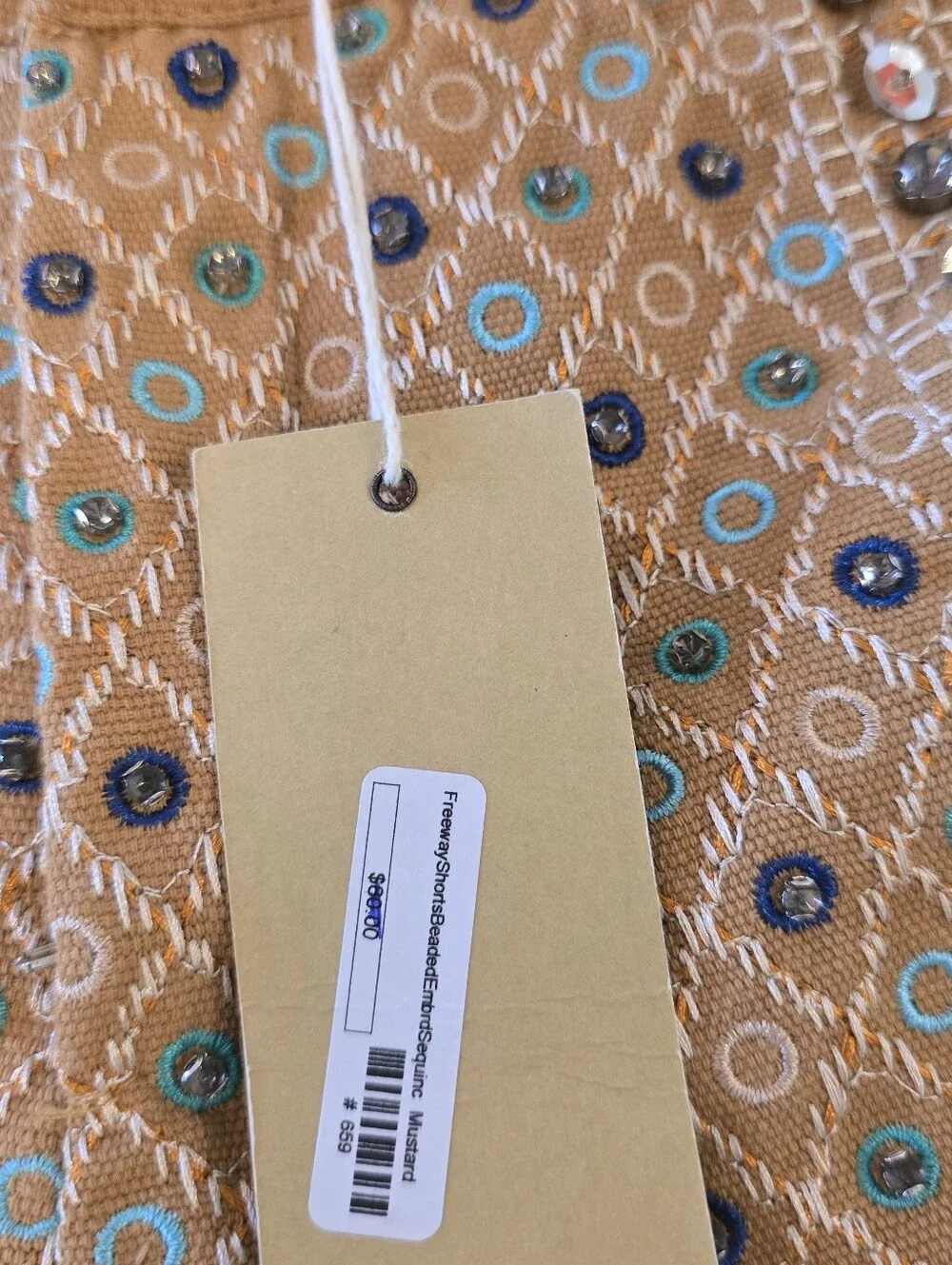 NWT! Freeway Embellished Mustard Women’s Shorts